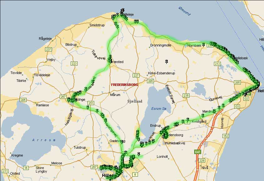 www.tma.dk - Wardrive, Route overview